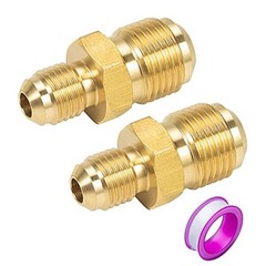 2 PCS Brass Tube Coupler Pipe Fitting Union Connector Gas Adapter 2PCS 3/8 x1/4