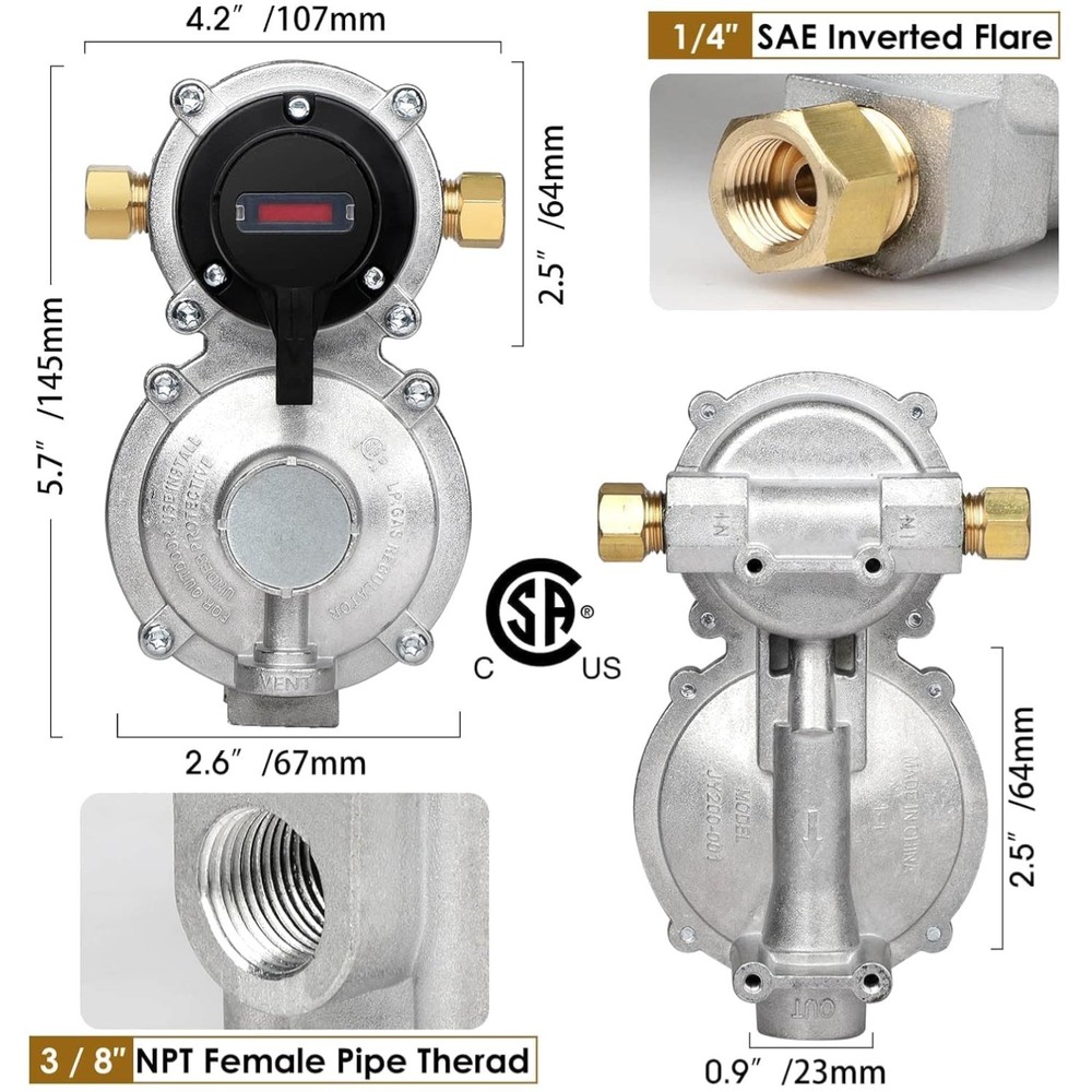 2-Stage Auto Changeover LP Gas Regulator Kit