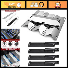 Replacement Grill Parts for 4 Burner Gas Grill, Heat Plates & Cast Iron Burners