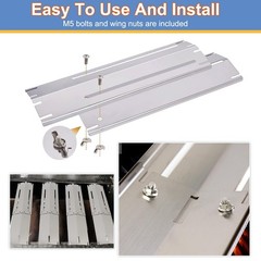 Universal Adjustable Heat Plate – Stainless Steel BBQ Flame Tamers, 3 Pack, 11.7