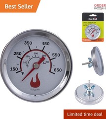 Universal 3-Inch Stainless Steel Gas Grill Temperature Gauge Replaces Manual