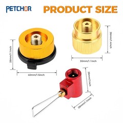 3 PCS Camping Stove Gas Tank Adapter EN417 Set, Burners Gas Refill Adapters, …
