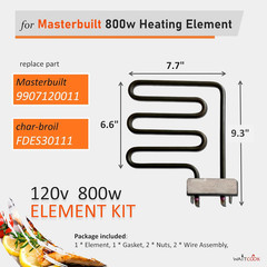 Replacement Electric Smoker 800 Watts Heating Element for Char-Broil and Masterb