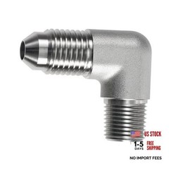4AN Male Flare to 1/8″ NPT Male 90 Degree Adapter Fitting for Fuel, Power