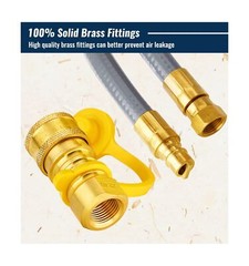 25 Feet 3/8 inch ID Natural Gas Grill Hose with Quick Connect Fittings, Natur…