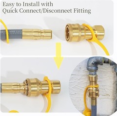 FeeT 1/2 inch Natural Gas Hose with Quick Connect Fittings, Natural Gas Hose fit