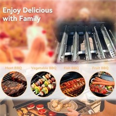 6 Burner Grill Burners Heat Plates Crossover Tubes Stainless Steel Replacement