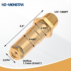 Gas Fryer Nozzle Orifice Kit, 1/4″ NPT Thread, 2 Pcs Gas Fryer Nozzle Orifice…