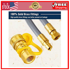 40 Feet 3/8 inch ID Natural Gas Grill Hose with Quick Connect Fittings, Natur…
