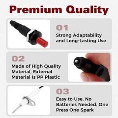 Piezo Igniter with Spark Ignition, Propane Push Button Piezo Igniter Kit