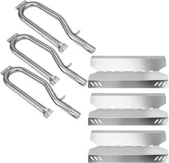 Grill Repair Kit 3 Burner Stainless Steel Heat Tents Pipe Tube Shield Set