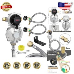 Heavy Duty RV Propane Regulator 2-Stage w/ Stainless Braided Hoses