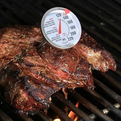 Escali AH1 Stainless Steel Oven Safe Meat Thermometer, Extra Analog Silver
