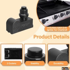 BQMAX DHLG-12 Grill Igniter for Charbroil Performance 3″×1.26″(2-Outlet)