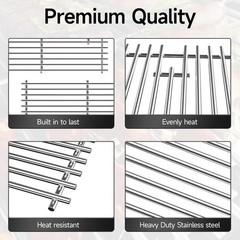 3pcs Stainless Steel Grill Cooking Grates, 17″x23.1″ Replacement Parts for Charb