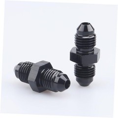 -4 AN Male Flare to -4 AN Male Coupling Hose Union 4AN to 4AN – 2PCS Black