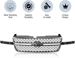 Front Grille Grill Chrome Shell with Black Insert Compatible with 2003-2006 Chev