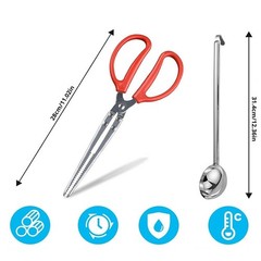 Secure Fireplace Tongs with Pellet Scoop for MesaXL Stove and Pellet Grills