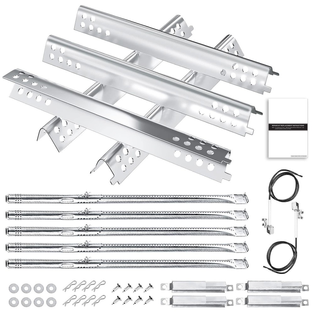 Grill Burner Heat Plate Crossover Tube Igniter Kit For Performance 5 Burner