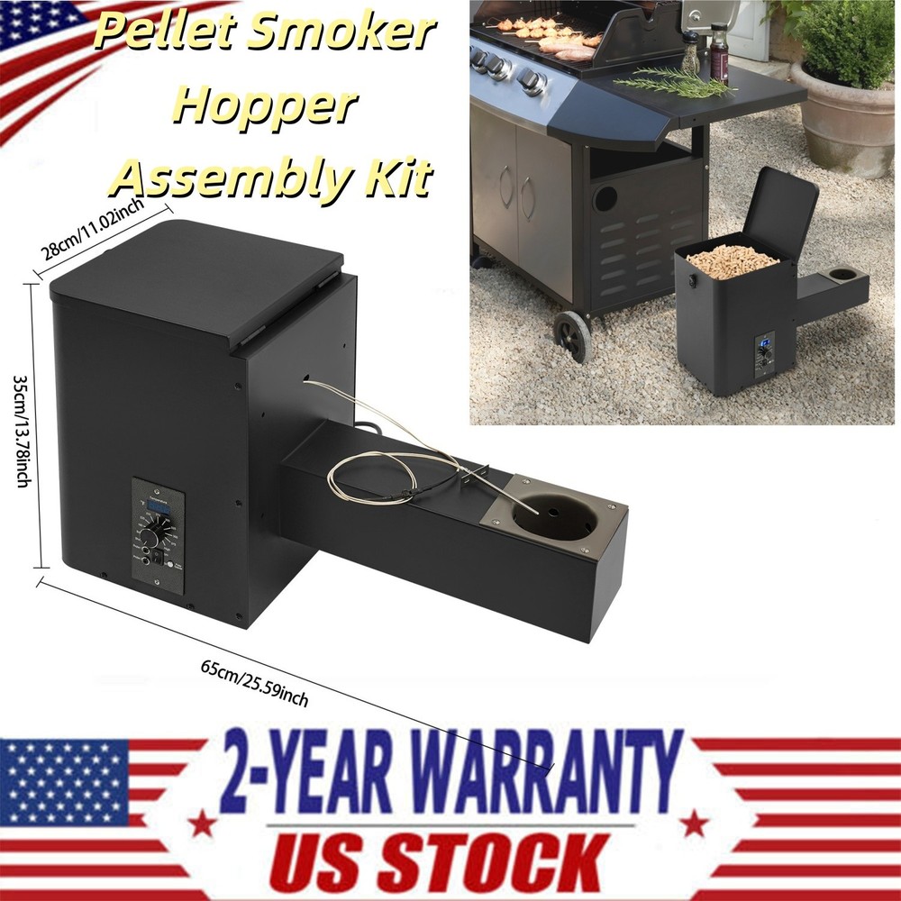 Pellet Smoker Hopper Assembly Kit Electric Wood Grill Part Hopper Conversion Set
