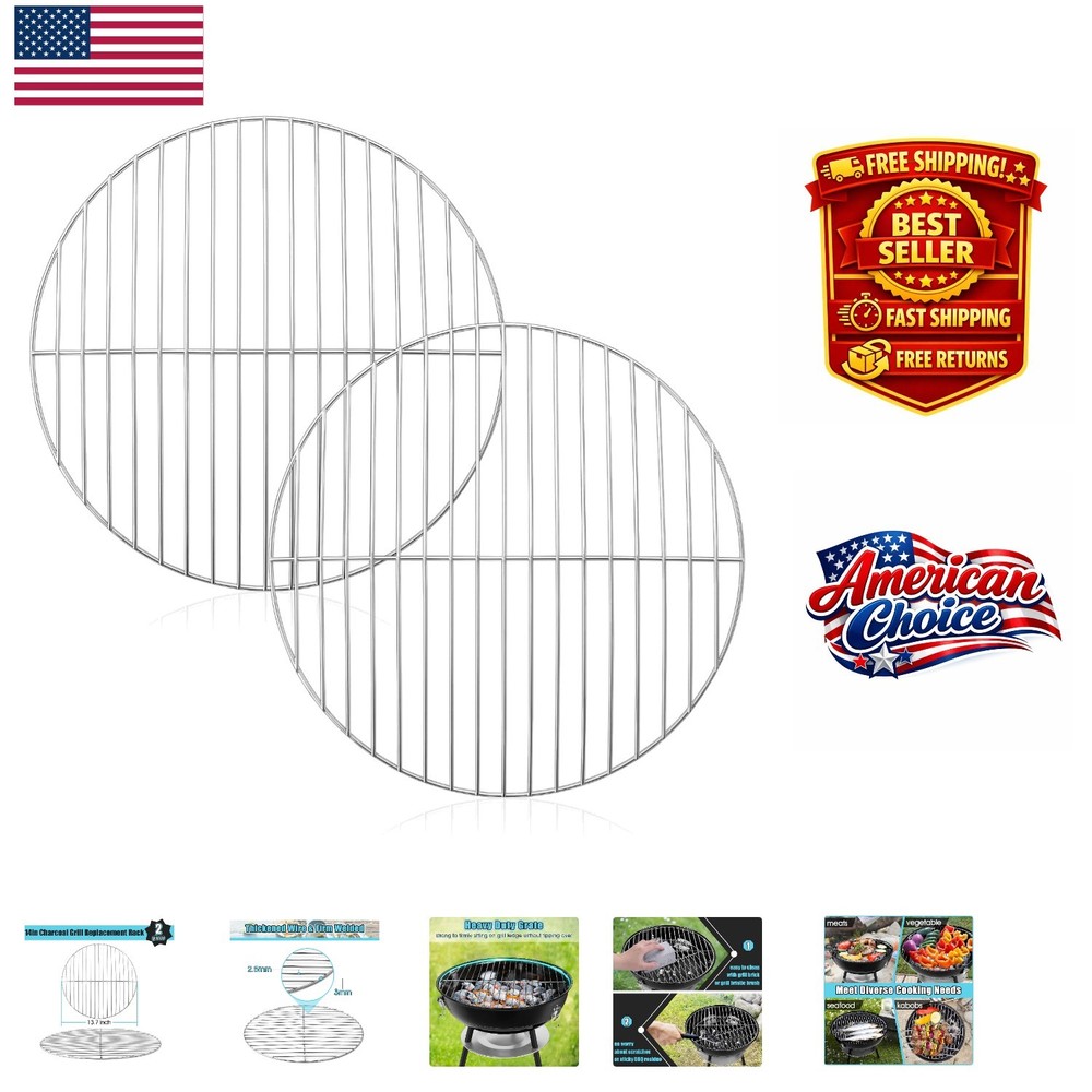 13.7-Inch Non-Toxic Replacement Cooking Grate for Charcoal Grills