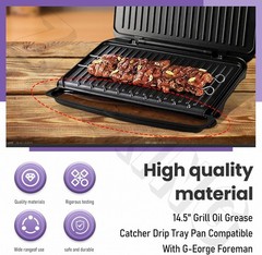 14.5″ Grill Oil Grease Catcher Drip Tray Pan High-Temperature Resistant