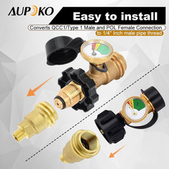 1/4″ Propane Gas Fitting Adapter Kit Includes 5040 QCC1 Nut Propane Adapter, POL