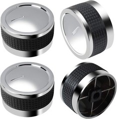 4Pc Grill Control Knob Replacement Chrome Plated Plastic Fit Grill D-Shape Valve