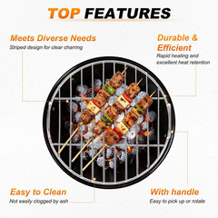 1 Pack round Grill Grate Replacement, Upgraded Thickened BBQ High Heat Stainless