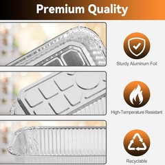 20-Pack Grill Drip Pan Liners Disposable Aluminum Foil Grease Tray