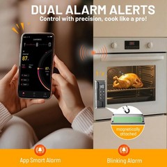 Wireless Meat Thermometer with Smart Timer & APP Control, 800ft Blu… Fast Ship