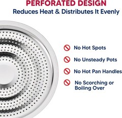 Stainless Steel Heat Diffuser with Removable Handle for Even Cooking – 8.25-Inch