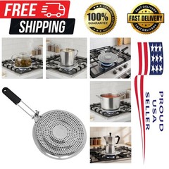 Versatile Simmer Ring Heat Diffuser Plate – Black Alloy Steel for All Stovetops