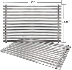 Grill Cooking Grid Grates 2-Pack 15″ 304 Stainless Steel for Weber Spirit E210