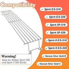 Grill Warming Rack for Weber Spirit Grill 7641 Warming Rack Spirit 300 Series, G