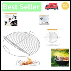 Durable Heavy-Gauge Hinged Grate for Weber 22″ Charcoal Grill – 21.5″ x 21.5″