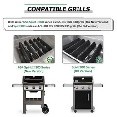 67046 Flavorizer Bars for Weber GS4 Spirit 2 Grill, Porcelain 15.3″, 16 GA
