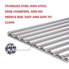 4Pcs Stainless Steel BBQ Grill Grate 19.25″x7.5″ – 7.8mm Rod, Fits 7 Burner Gril