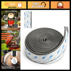 High Temp Fiberglass Gasket Kit for Kamado Joe & Big Green Egg, 180″ Self-Stick