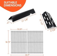 Porcelain-Enameled Grill Flavorizer Bar Heat Plates with 9MM Stainless Steel …