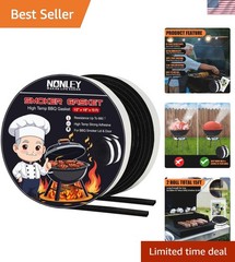 15ft High Temperature Smoker Gasket Seals – Easy Apply Self-Stick Tape