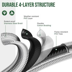 12ft Propane Hose Adapter 1lb to 20lb Converter for 5 lb 12 Feet, Silver