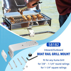 58182 Replacement for Any Kuma BBQ Grill Inboard/Outboard Marine Rail Mount Gril