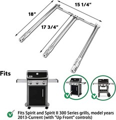 delsbbq 7636 flavorizer bars and 69787 burner tube pipe for weber spirit 300 ser