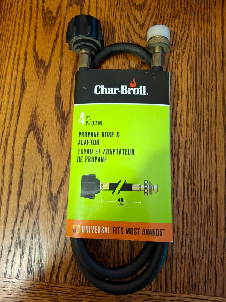 Char-Broil 4 FT Propane Hose and Adaptor #4633 Fits Most Brands