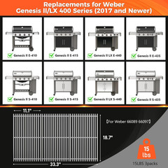 66089 Grill Grates for Weber Genesis 2 E-410/E-415/E-435, Grill Parts for Weber