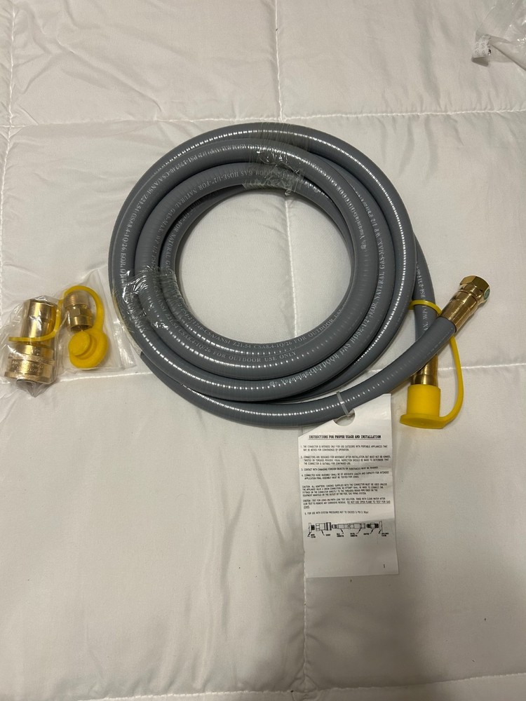 15 FT Natural Gas Hose 1/2″ Low Pressure Gas Hose 3/8″ conversion kit