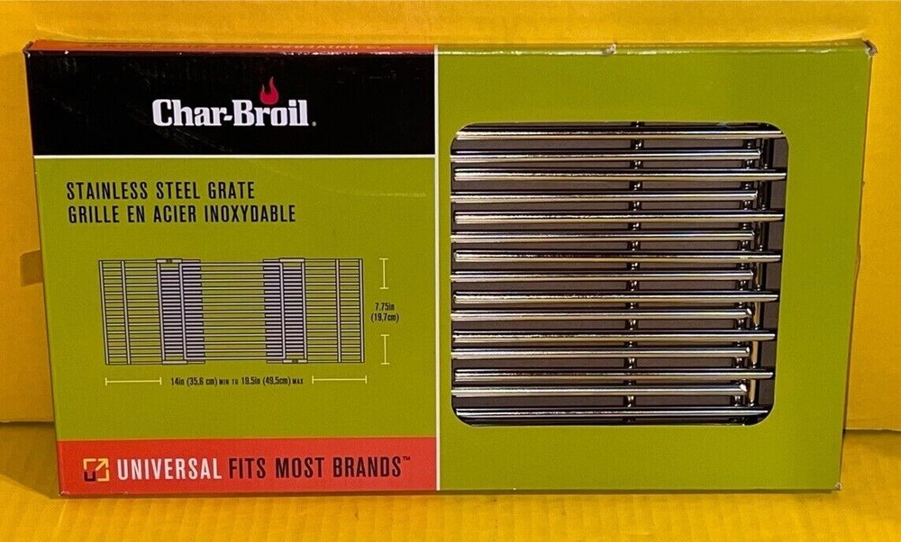 Char-Broil Universal Stainless Steel Grate 5674 Adjustable 14” to 19.5” NEW
