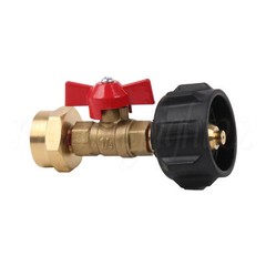Propane Refill Tank Straight Adapter Coupler with ON-Off Switch Valve Set Brass