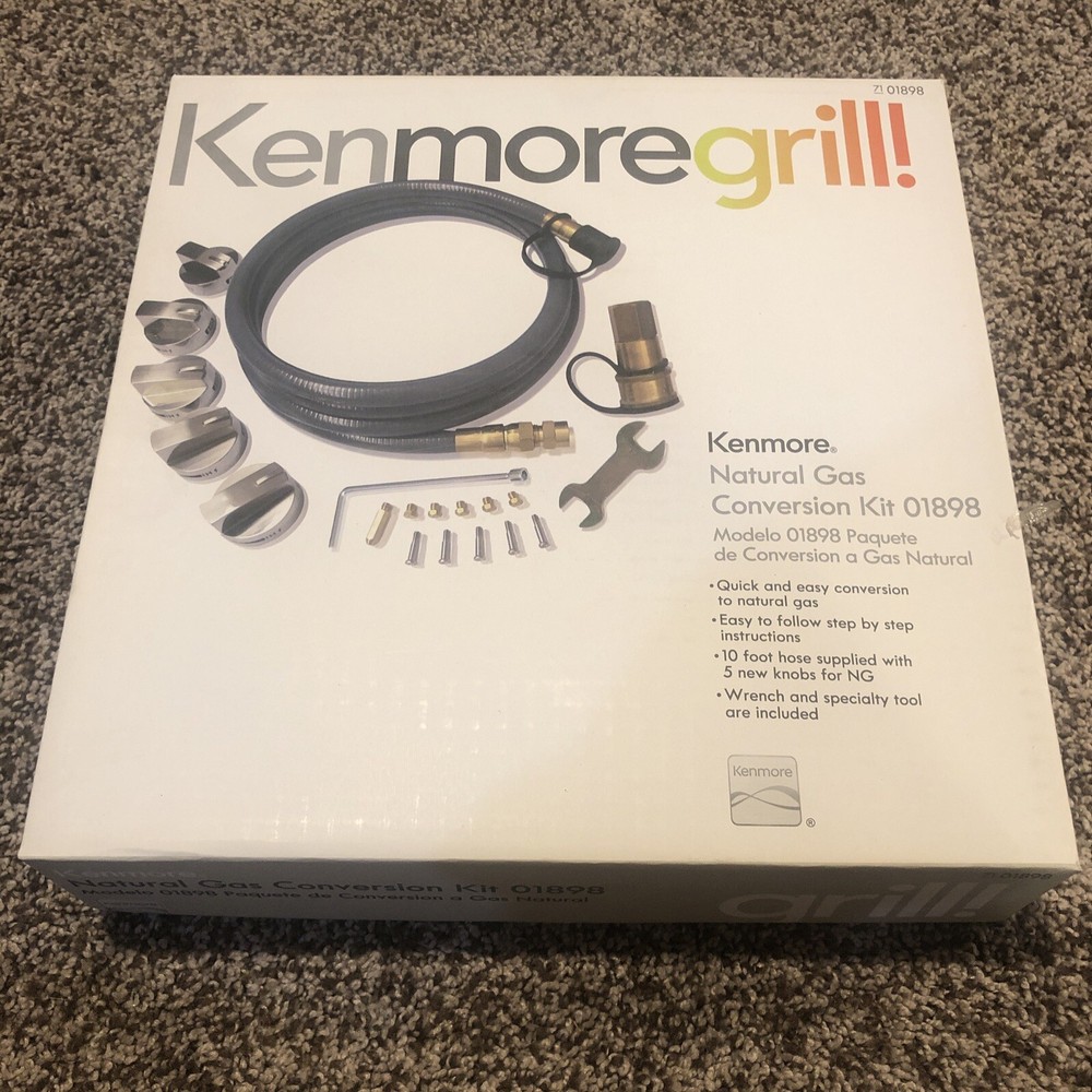 Kenmore Grill Natural Gas Conversion Kit 71 01898 w/ 10 ft Hose 5 Burner NEW